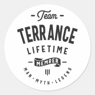 Terrance Lifetime Lid Persoonlijke naam Ronde Sticker