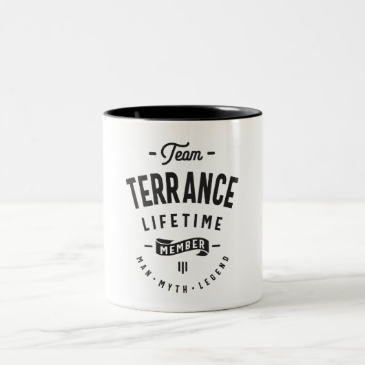 Terrance Lifetime Lid Persoonlijke naam Tweekleurige Koffiemok (Center)