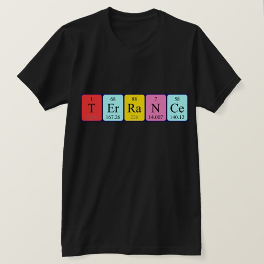 Terrance periodiek table name shirt (Design voorkant)