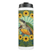 Terrapin And Black Eyed Susan Flowers Art Nouveau  Thermosbeker (Voorkant)
