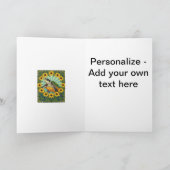 Terrapin en Black Eyed Susan Bloemen Art Nouveau Feestdagen Kaart (Binnen)