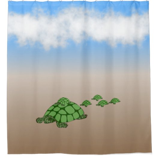 Terrapin Familie reizen Douchegordijn (Voorkant)
