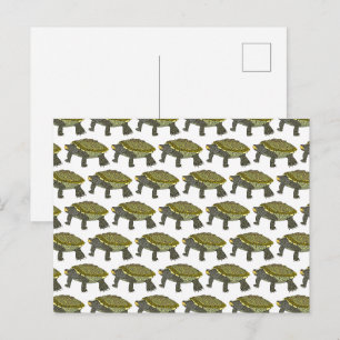 Terrapin (patroon wit) - Ansichtkaart Briefkaart