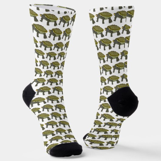 Terrapin (patroon wit) - Premium Socks Sokken (Gebogen)