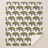 Terrapin (patroon wit) - Sherpa deken (Voorkant)