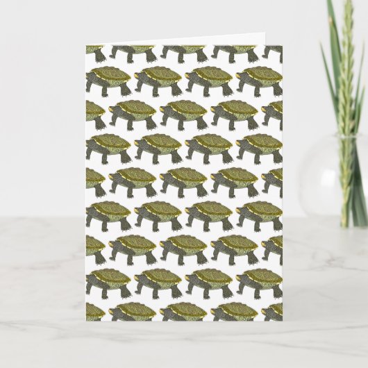 Terrapin (patroon wit) - Wenskaart Kaart (Voorkant)
