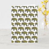 Terrapin (patroon wit) - Wenskaart Kaart (Gele Bloem)