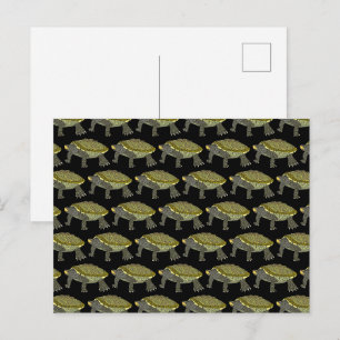 Terrapin (patroon zwart) - Ansichtkaart Briefkaart