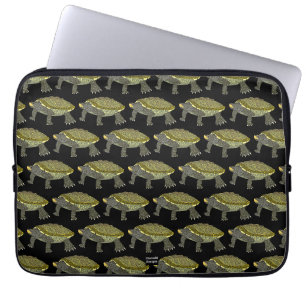 Terrapin (patroon zwart) - Laptop Sleeve