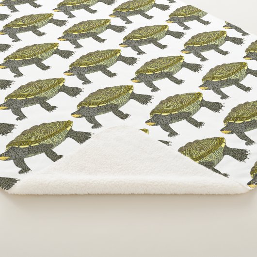 Terrapin (pattern white) - Sherpa Blanket Deken (3/4)