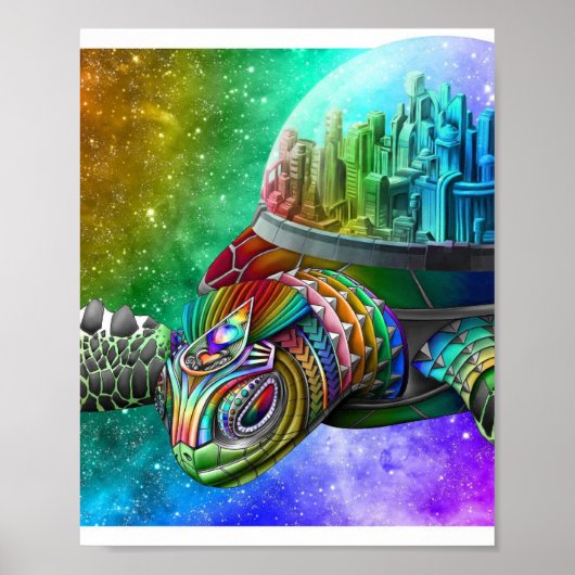 Terrapin Space Station — Cosmic Turtle Art Poster (Voorkant)
