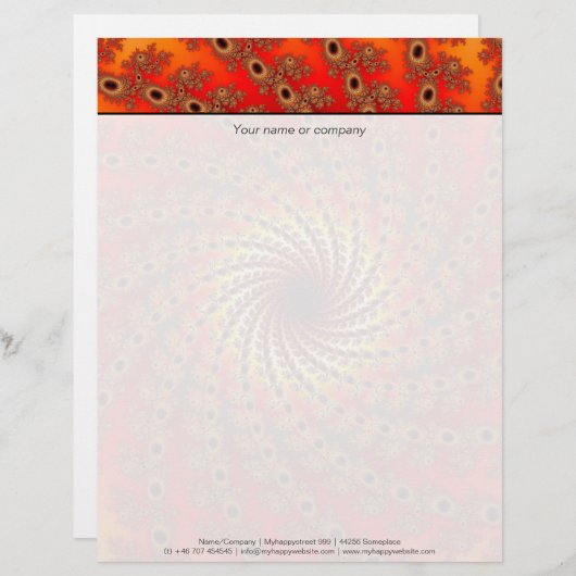 Terrapin Spin Fractal Art Briefhoofd (Voorkant / Achterkant)