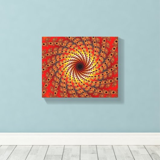 Terrapin Spin Fractal Art Canvas Afdruk (Insitu (Houten vloer))