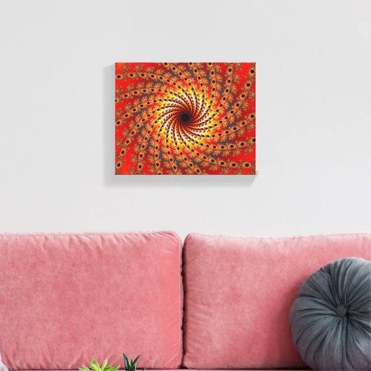 Terrapin Spin Fractal Art Canvas Afdruk (Insitu (Woonkamer))