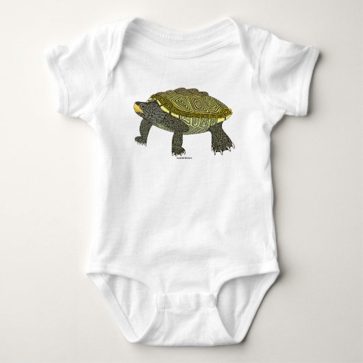 Terrapin (wit) - Baby Bodypakje Romper (Voorkant)