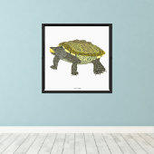 Terrapin (wit) - Canvasprint Canvas Afdruk (Insitu (Houten vloer))