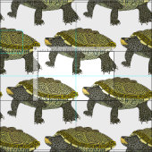 Terrapin (wit) - Gekamd Katoenen Stof (Delen)