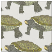 Terrapin (wit) - Gekamd Katoenen Stof (Close Up)