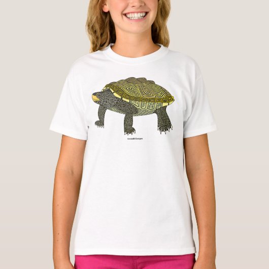 Terrapin (wit) - Meisjes Basic T-Shirt (Voorkant)