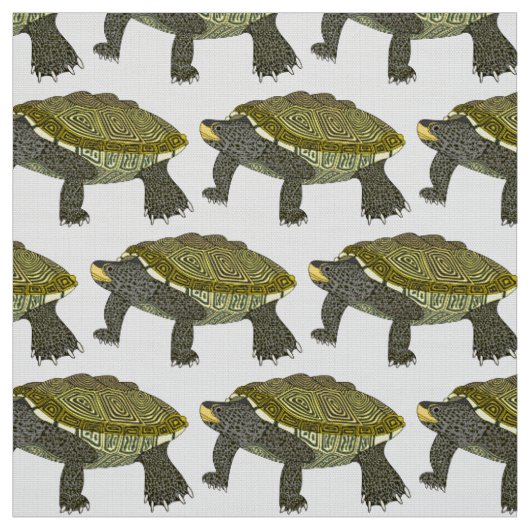 Terrapin (wit) - Polyester Weefsel Stof (Swatch)