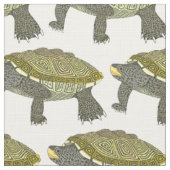 Terrapin (wit) - Polyester Weefsel Stof (Close Up)