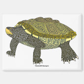 Terrapin (wit) - Rechthoekige magneet (Voorkant)