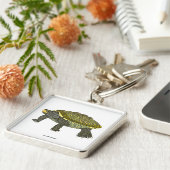 Terrapin (wit) - Square Premium Sleutelhanger (Zijkant)