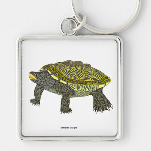 Terrapin (wit) - Square Premium Sleutelhanger