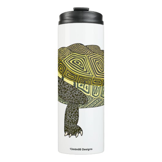 Terrapin (wit) - Thermische Tumbler Thermosbeker (Voorkant)