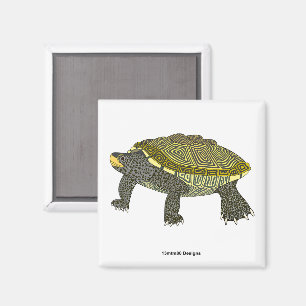 Terrapin (wit) - Vierkante magneet