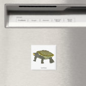 Terrapin (wit) - Vierkante magneet (Insitu (Vaatwasser))