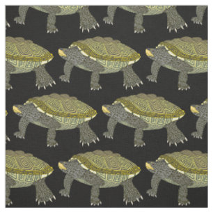 Terrapin (zwart) - Gekamd katoenen stof