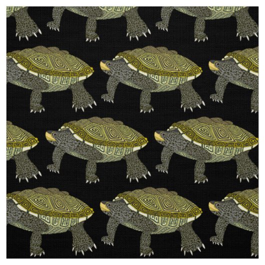 Terrapin (zwart) - Polyester Weave Stof (Swatch)