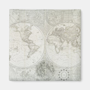 Terraquous Wereldbol door Samuel Dunn   1787 Magneet