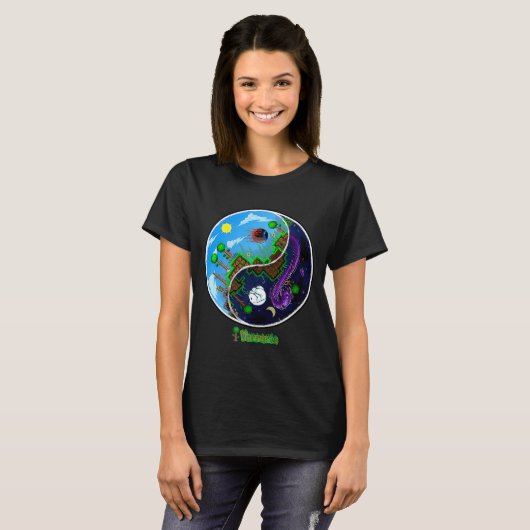 Terraria Night And Day T Shirt  (Voorkant volledig)