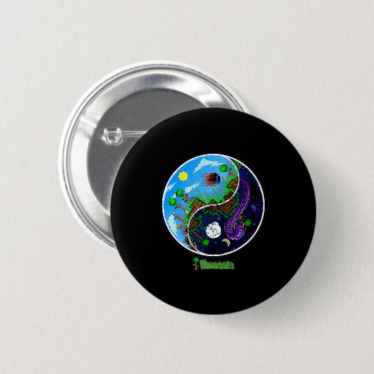 Terraria Night And Day T Shirt Ronde Button 5,7 Cm (Voorkant /achterkant)