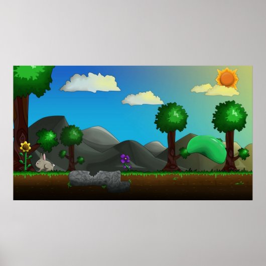 Terraria Sunny Day Illustratie Poster (Voorkant)