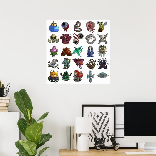 Terrarias All Boss Poster (Thuiskantoor)