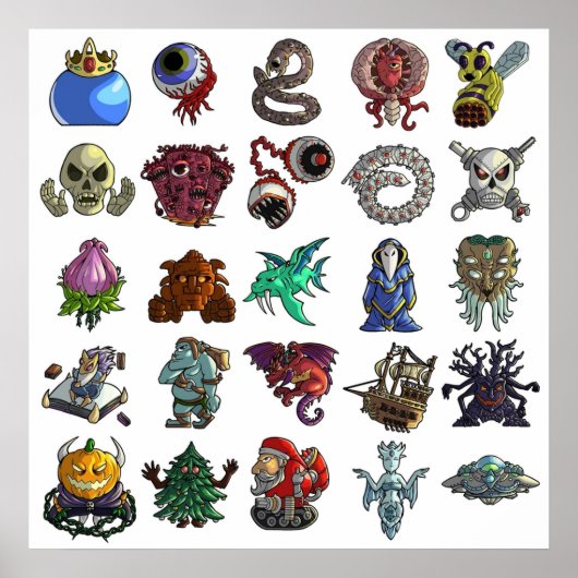 Terrarias All Boss Poster (Voorkant)