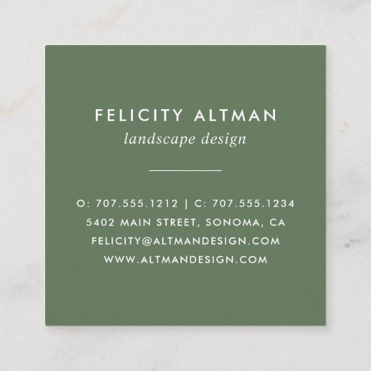 Terrarium | Botanisch Vierkante Visitekaartje (Achterkant)