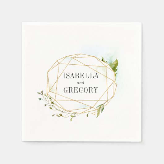terrarium | Botanische gepersonaliseerde bruiloft Servetten (Voorkant)