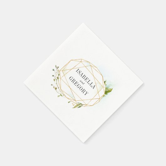 terrarium | Botanische gepersonaliseerde bruiloft Servetten (Hoek)