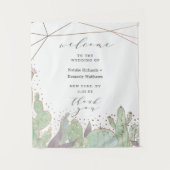 Terrarium Cactus & Succulenten Bruiloft Welkom Wandkleed (Voorkant)