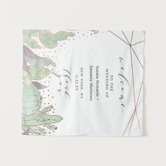 Terrarium Cactus & Succulenten Trouw Welkom Wandkleed (Voorkant (horizontaal))