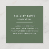 Terrarium Collectie | Botanische afdrukken Vierkante Visitekaartje (Achterkant)