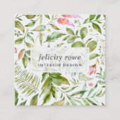 Terrarium Collectie | Botanische afdrukken Vierkante Visitekaartje (Voorkant)