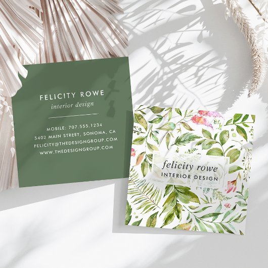 Terrarium Collectie | Botanische afdrukken Vierkante Visitekaartje