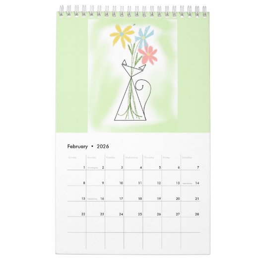 Terrarium Display Cat Calendar Kalender (Feb 2026)