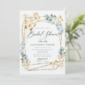 Terrarium Geometrisch Lijst Goudblauw Vrijgezellen Kaart (Staand voorkant)