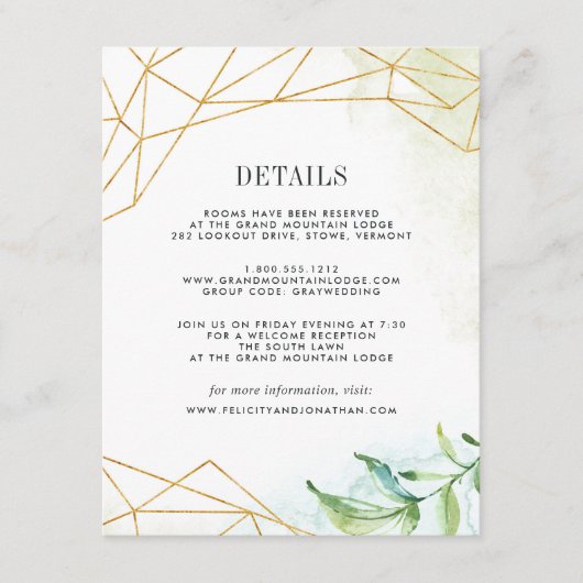 Terrarium Guest Information Kaart (Voorkant)